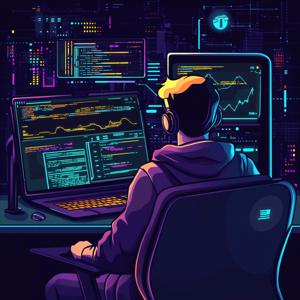 Developer working on website design